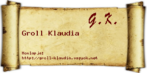 Groll Klaudia névjegykártya